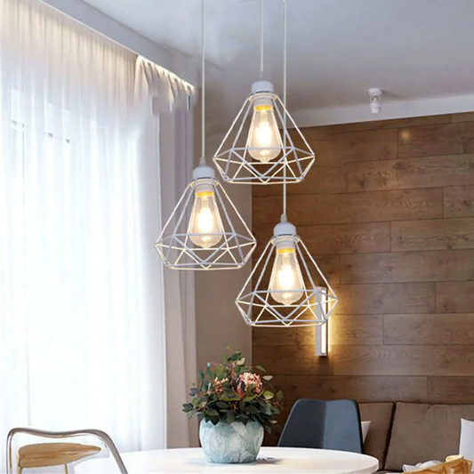 1/3 Way Vintage Cage Metal Pendant Light Shade Industrial Diamond Ceiling lamp~1182 by All Mart Bristol Ltd
