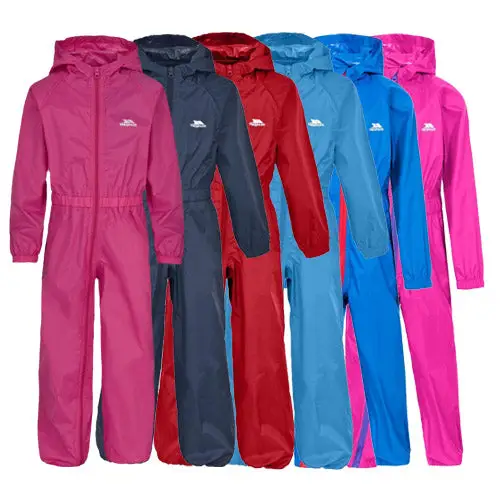 Kids Trespass Button Waterproof All-In-One Suit by All Mart Bristol Ltd
