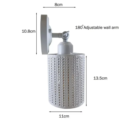 White Vintage Retro Wall Sconce Adjustable E27 Indoor Wall Light ~1231 by All Mart Bristol Ltd