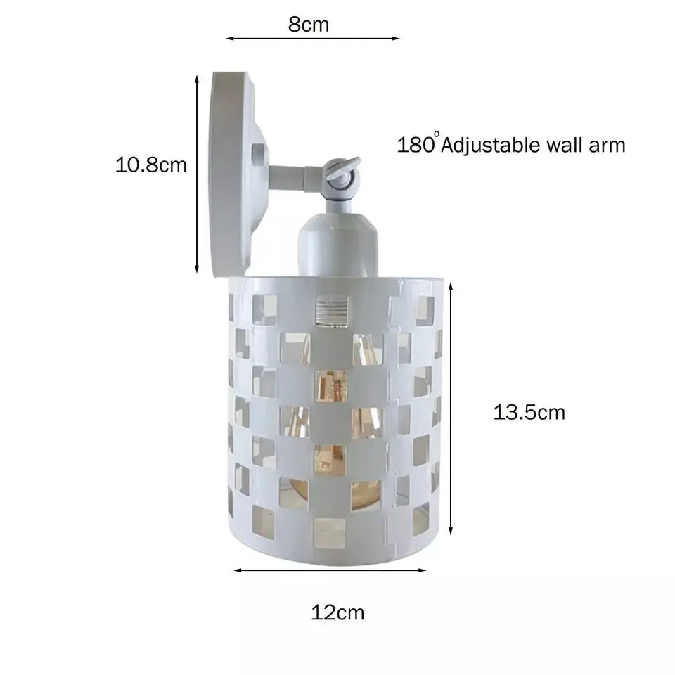 White Vintage Retro Wall Sconce Adjustable E27 Indoor Wall Light ~1231 by All Mart Bristol Ltd