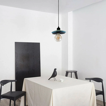 Two-Layer Pendant Light | Black & Blue E27 Modern Shade~1430 by All Mart Bristol Ltd