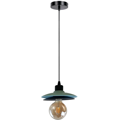 Two-Layer Pendant Light | Black & Blue E27 Modern Shade~1430 by All Mart Bristol Ltd