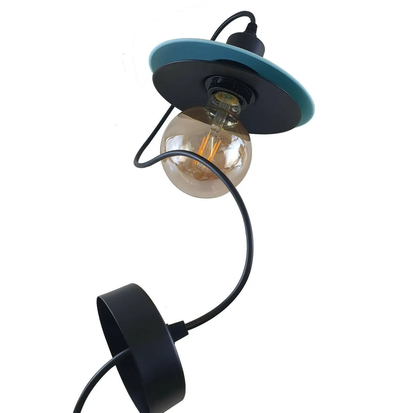 Two-Layer Pendant Light | Black & Blue E27 Modern Shade~1430 by All Mart Bristol Ltd