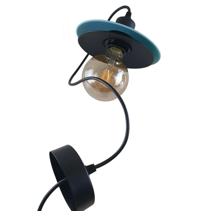Two-Layer Pendant Light | Black & Blue E27 Modern Shade~1430 by All Mart Bristol Ltd