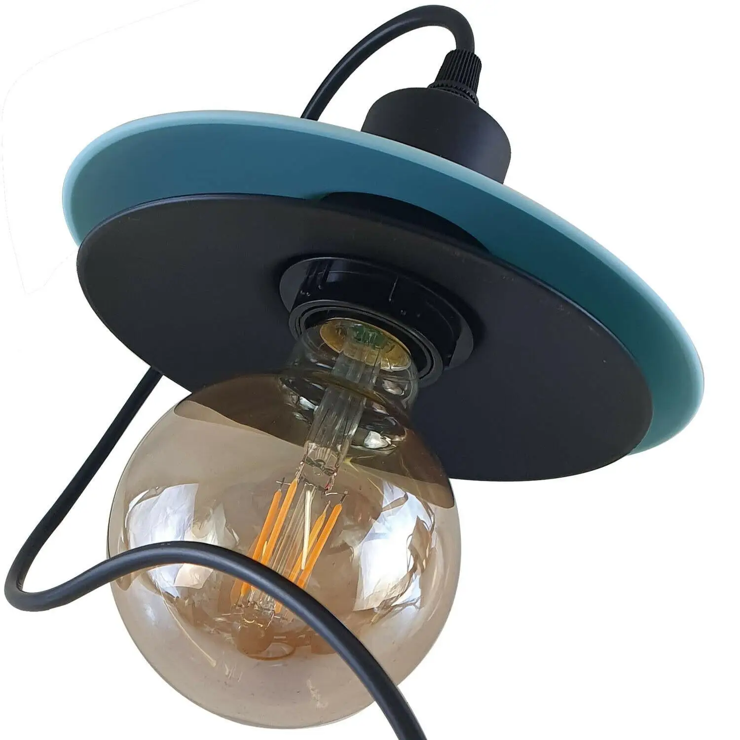 Two-Layer Pendant Light | Black & Blue E27 Modern Shade~1430 by All Mart Bristol Ltd