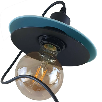 Two-Layer Pendant Light | Black & Blue E27 Modern Shade~1430 by All Mart Bristol Ltd