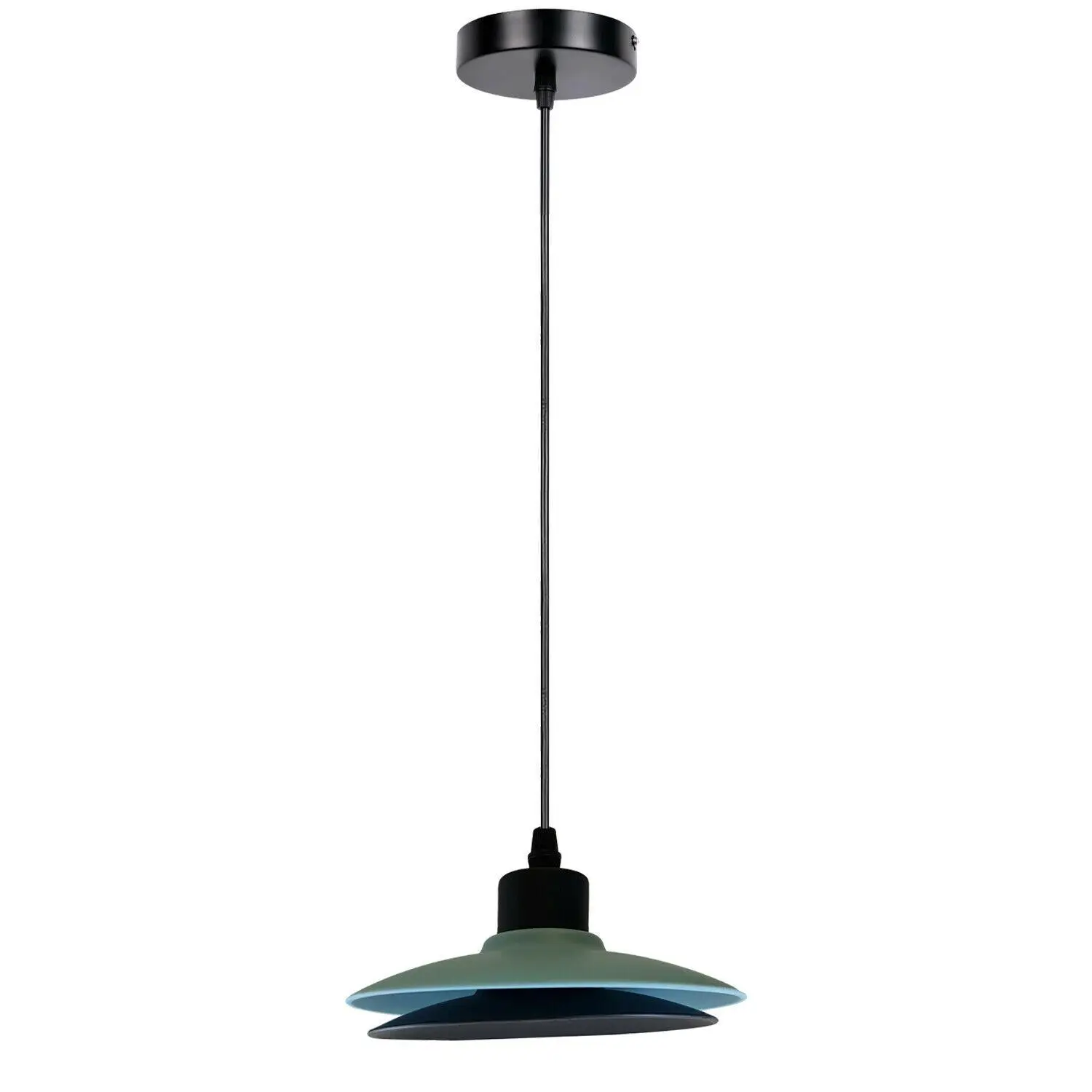 Two-Layer Pendant Light | Black & Blue E27 Modern Shade~1430 by All Mart Bristol Ltd
