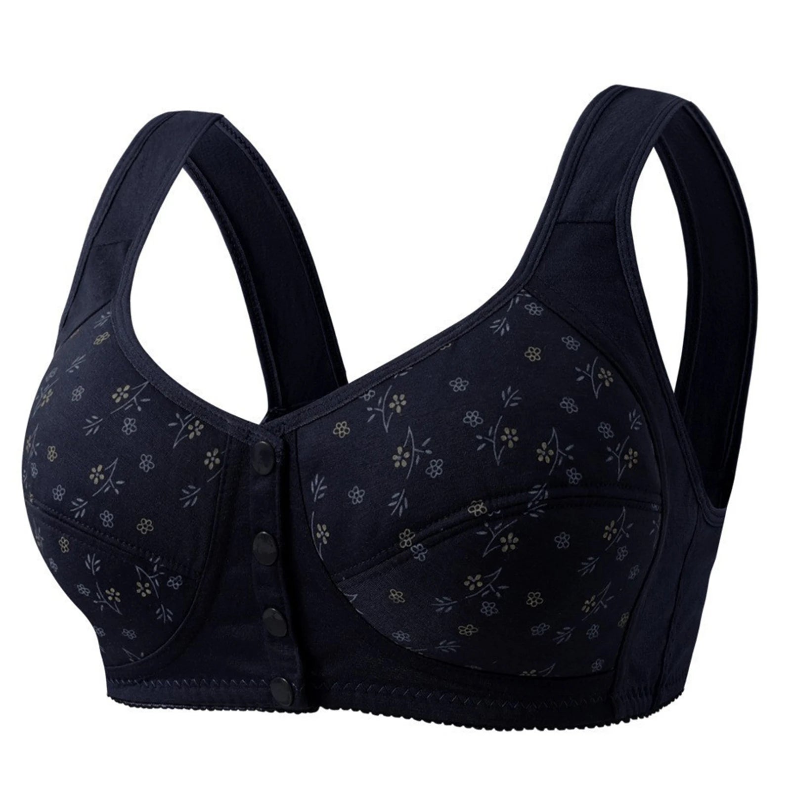 Women's Front Closure Bra Summer Printed Floral Underwear Comfortable Wire-Free Bralette Support U Back Soft Lingerie Apparel by All Mart Bristol Ltd