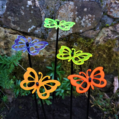 Garden Décor Ornaments Set of 5 'Comma Butterflies' by Sun Catcher Garden Decor