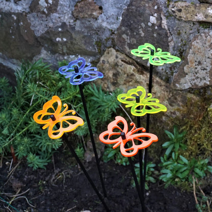Garden Décor Ornaments Set of 5 'Comma Butterflies' by Sun Catcher Garden Decor