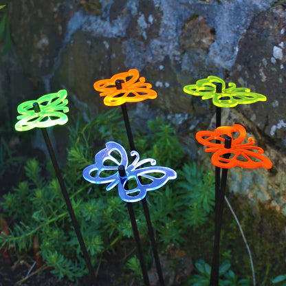 Garden Décor Ornaments Set of 5 'Comma Butterflies' by Sun Catcher Garden Decor