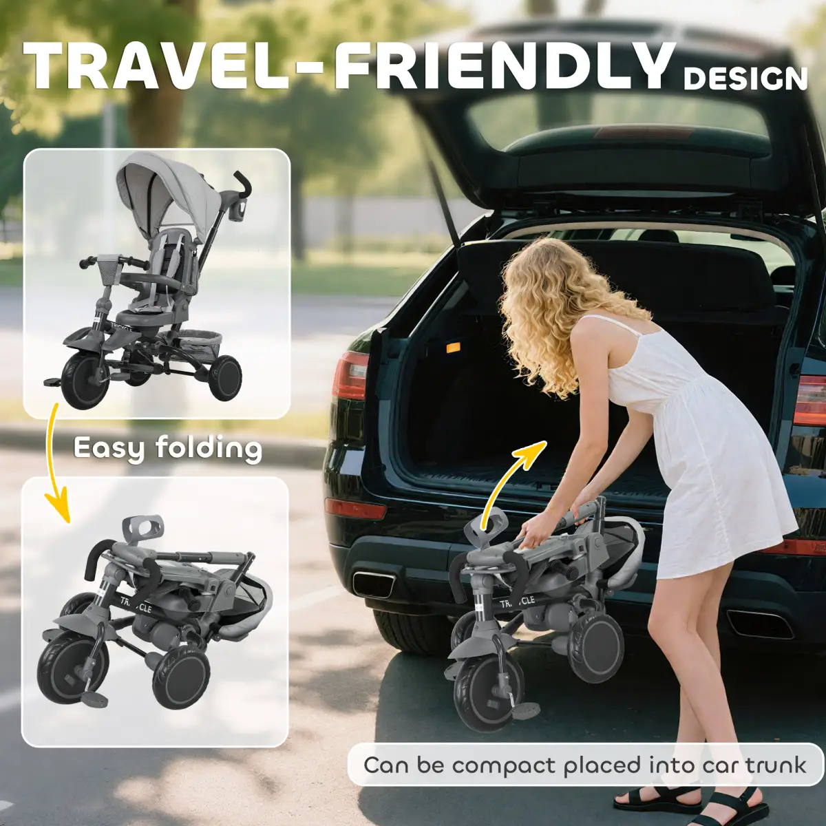 Kids Trike with Adjustable Backrest by N/A