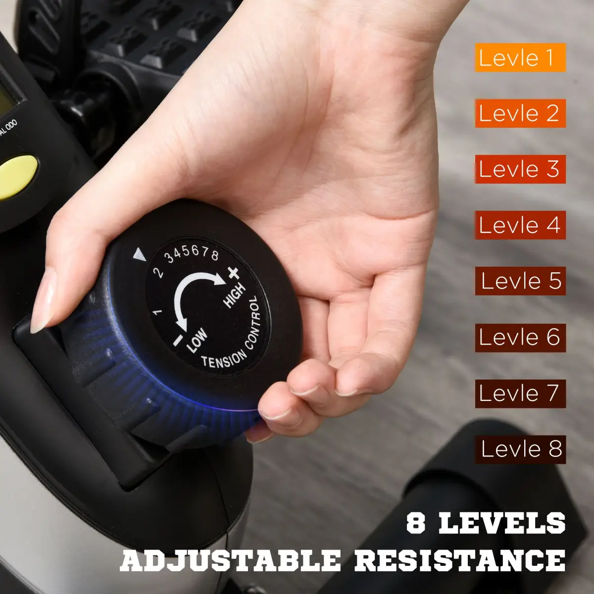 Mini Exercise Bike 8 Levels Magnetic Resistance Leg Fitness LCD Display HOMCOM by Unbranded