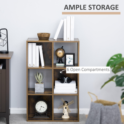 HOMCOM Industrial Style Storage Shelf, Bookcase, Bookshelf, Rustic Brown by Unbranded
