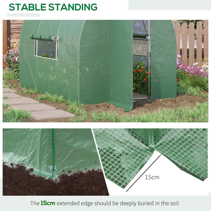 Outsunny 3 x 2M Reinforced Walk-in Polytunnel Garden Greenhouse Steel Frame by Outsunny