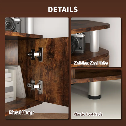 HOMCOM TV Unit Cabinet with Storage Shelves Entertainment Center Rustic Brown by HOMCOM