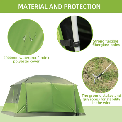 Two Room Dome Tent Camping Shelter w/ Porch and Portable Carry Bag Outsunny by Unbranded