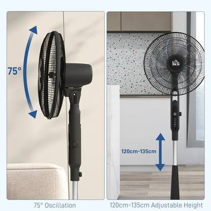 HOMCOM 12V DC Standing Fan with 75° Oscillation Mosquito Repellent Function by HOMCOM