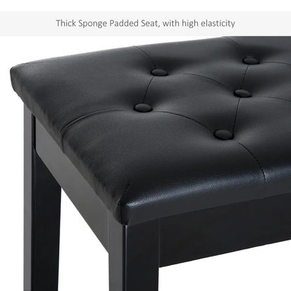 Classic Digital Keyboard Piano Bench Makeup Padded Seat Stool Solid Wood Black by HOMCOM