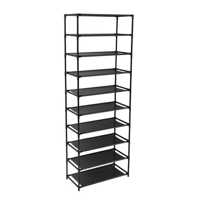 10 Tier Stackable Shoe Rack Storage Shelves - Stainless Steel Frame Holds 50 Pairs Of Shoes by N/A