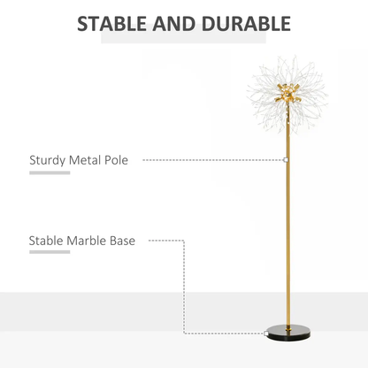 HOMCOM Modern Floor Lamp with Dandelion-like Lampshade for Bedroom by HOMCOM