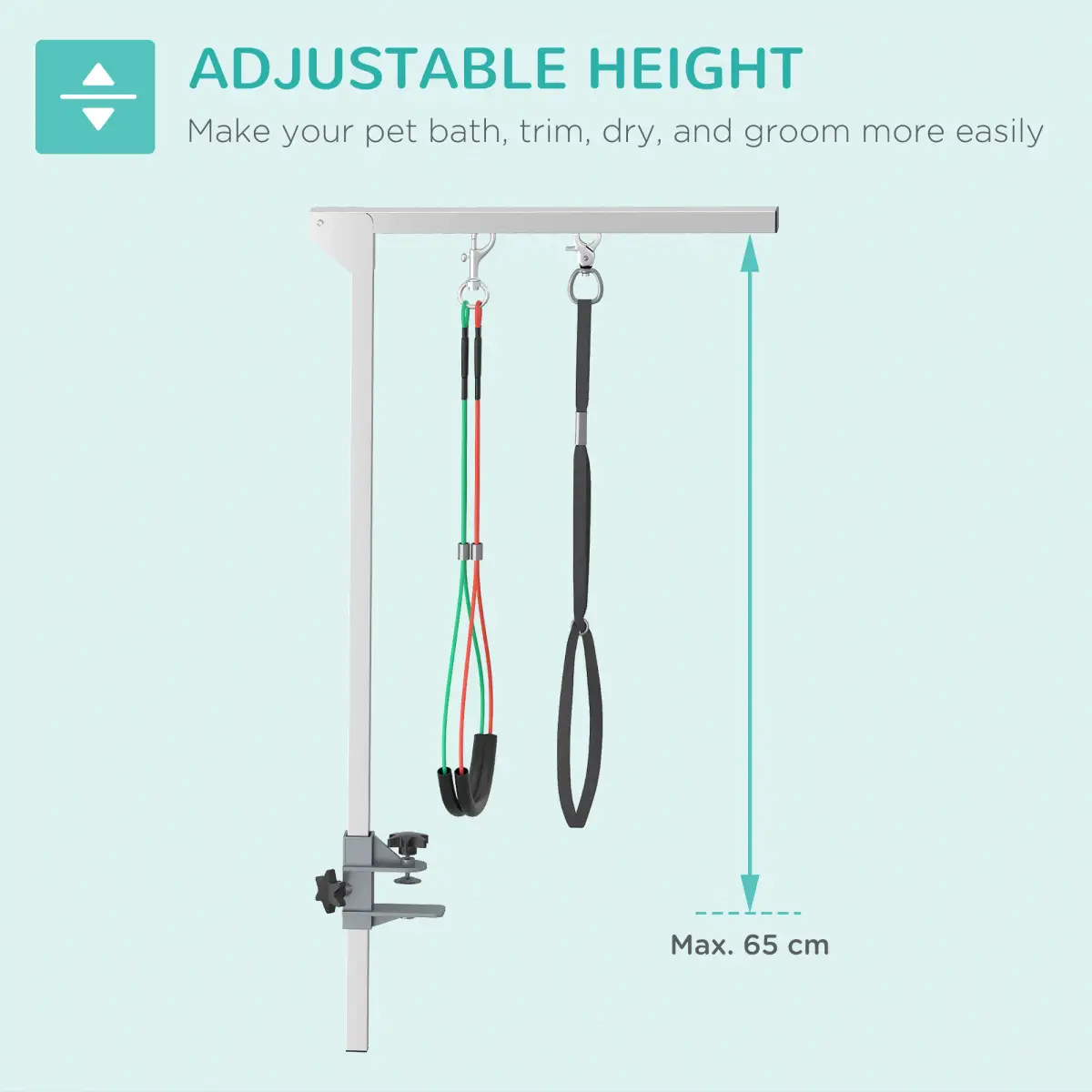 Adjustable Pet Grooming Arm Foldable Grooming Holder w/ Clamp, for Medium Dogs by Unbranded