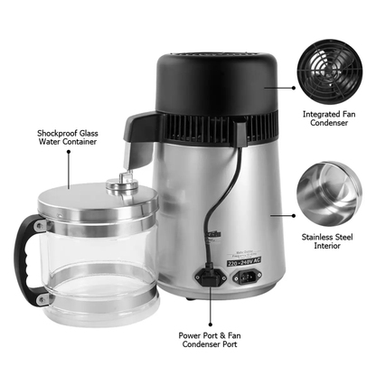 【Replace 23124634】750W Water Distiller Electric Purifier Stainless Steel Glass Water Filters by N/A