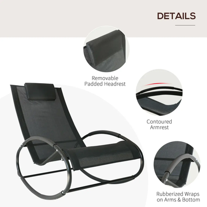 Outsunny Orbital Zero Gravity Rocking Chair, 88H cm by Outsunny