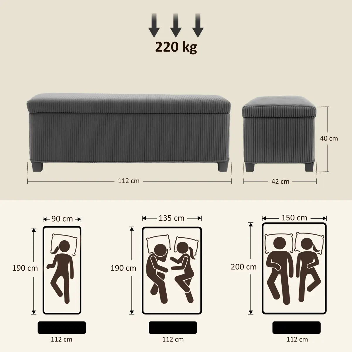 Storage Ottoman by N/A
