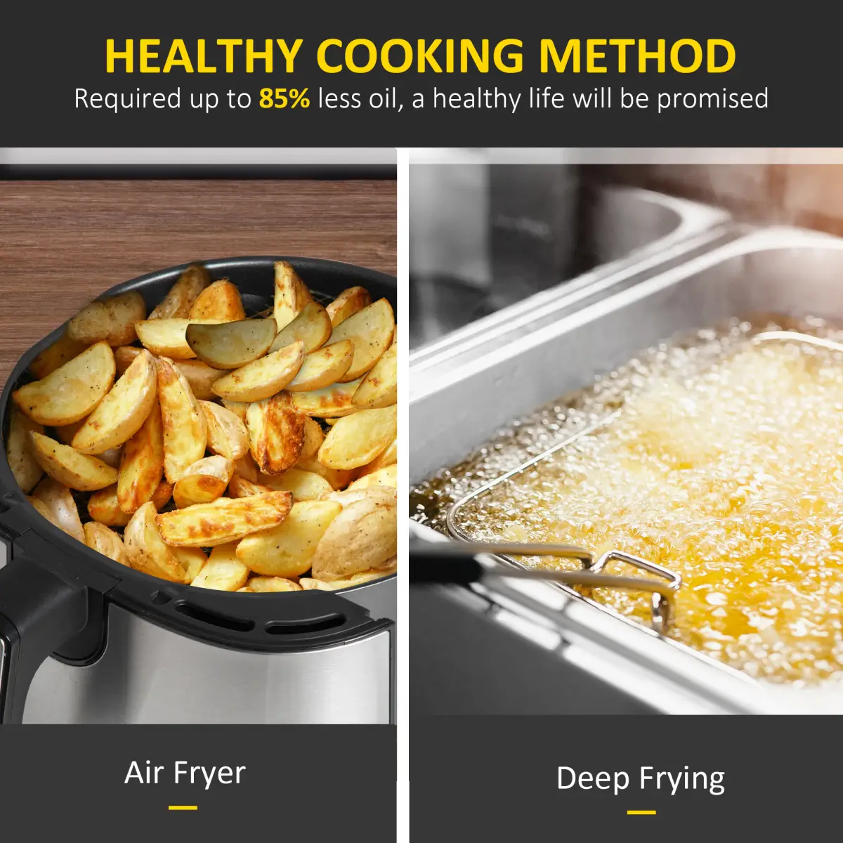 Air Fryer 4.5L 1500W with Digital Display Rapid Air Circulation Timer HOMCOM by Unbranded