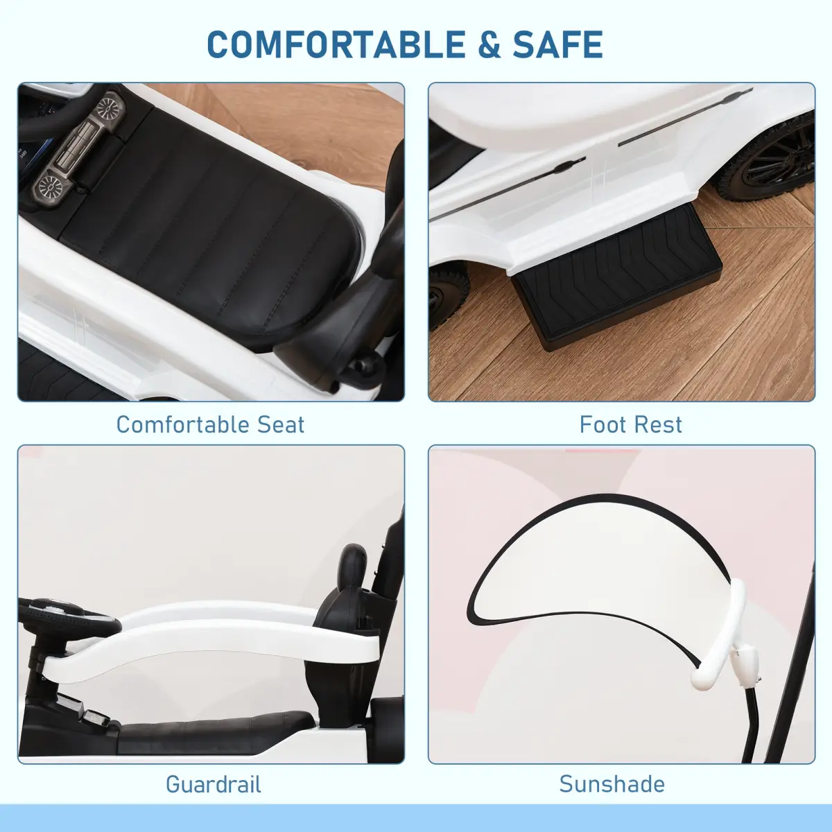 Benz G350 Ride-on Sliding Car Floor Slider Stroller Kids Vehicle, White HOMCOM by Unbranded
