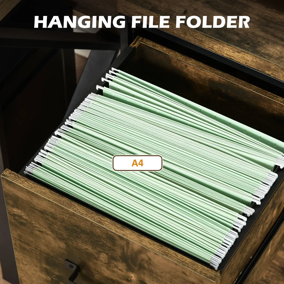 70cm Vertical Office Filing Cabinet w/ 2 Drawer, Hanging File Folder Vinsetto by Unbranded