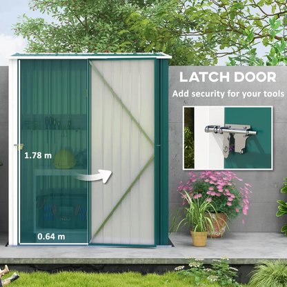 Outsunny Outdoor Storage Shed Steel Garden Shed w/ Lockable Door for Garden by Outsunny