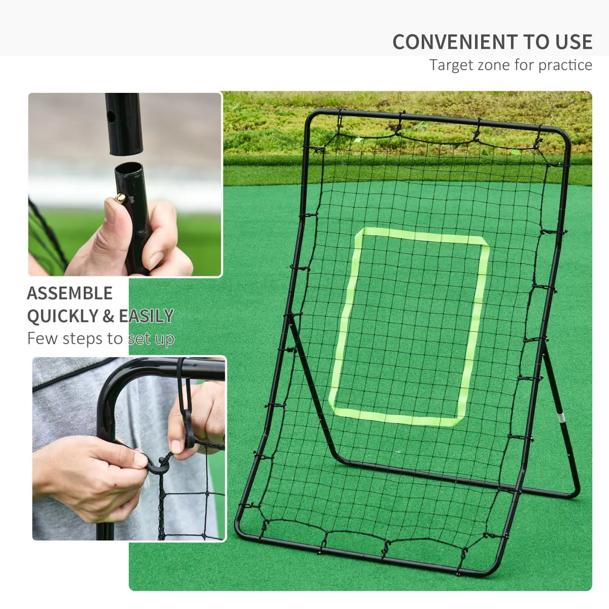 Rebounder Net Target Ball Kickback Baseball Training Equipment Play HOMCOM by Unbranded
