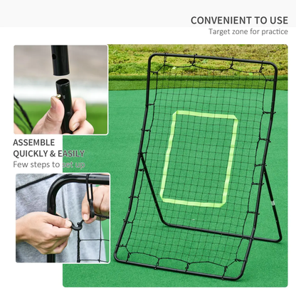 Rebounder Net Target Ball Kickback Baseball Training Equipment Play HOMCOM by Unbranded