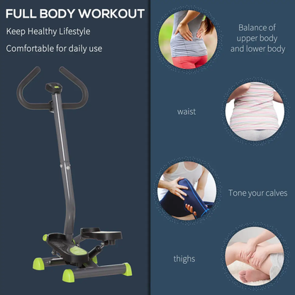 Twister Stepper Height Adjustable Step Machine w/ LCD Screen, Grey HOMCOM by Unbranded