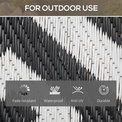 121x182cm Reversible Outdoor Rug Portable Plastic Straw RV Outsunny by Unbranded
