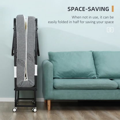 Folding Bed with 10cm Mattress, Portable Foldable Guest Bed Metal Frame by HOMCOM