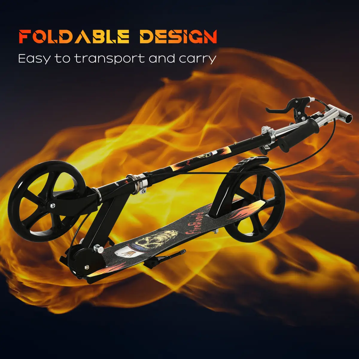 Foldable Kick Scooter for Kids w/ Adjustable Height, Break, Big Wheels by HOMCOM