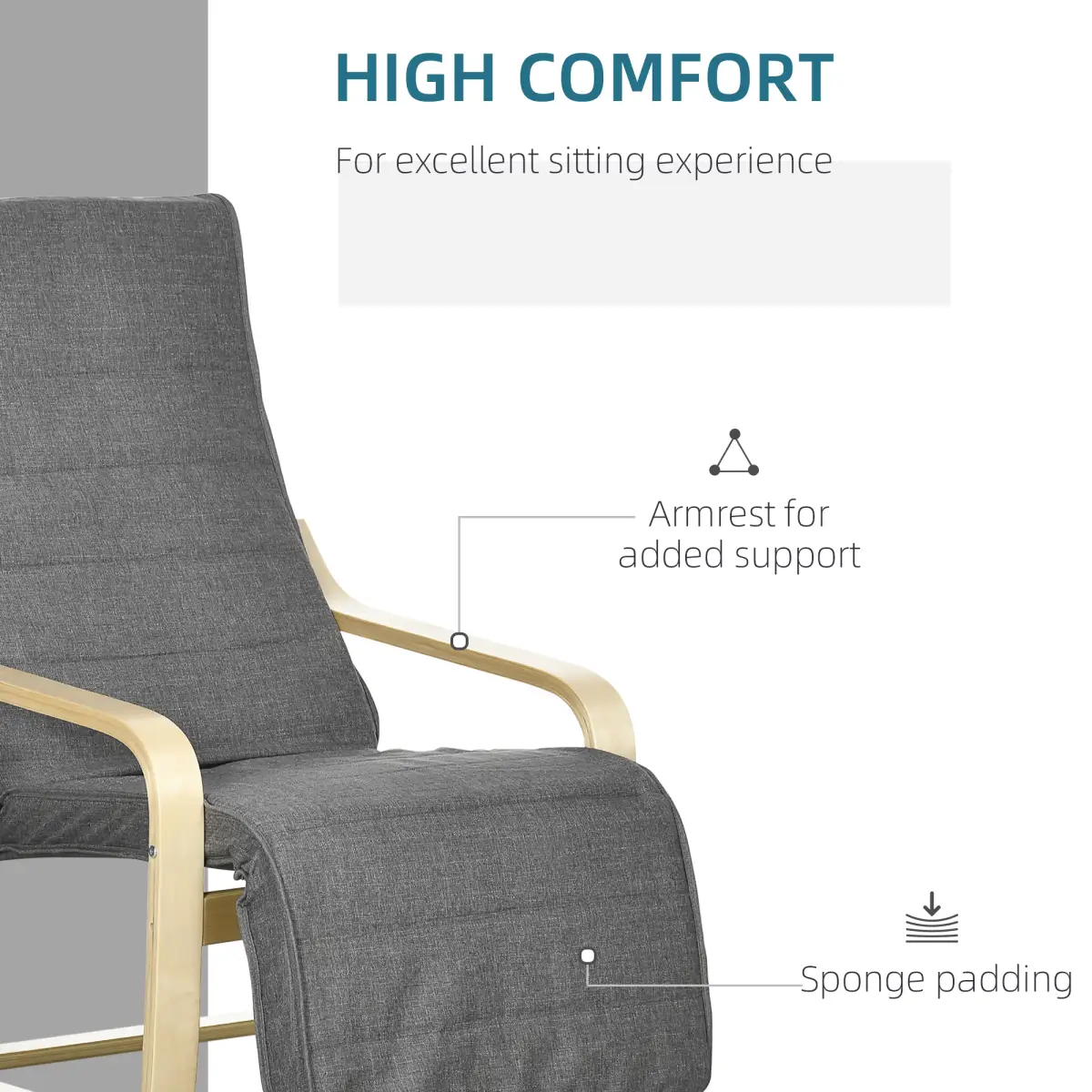 Lounge Chair Recliner Adjustable Footrest Home Dark Grey by HOMCOM