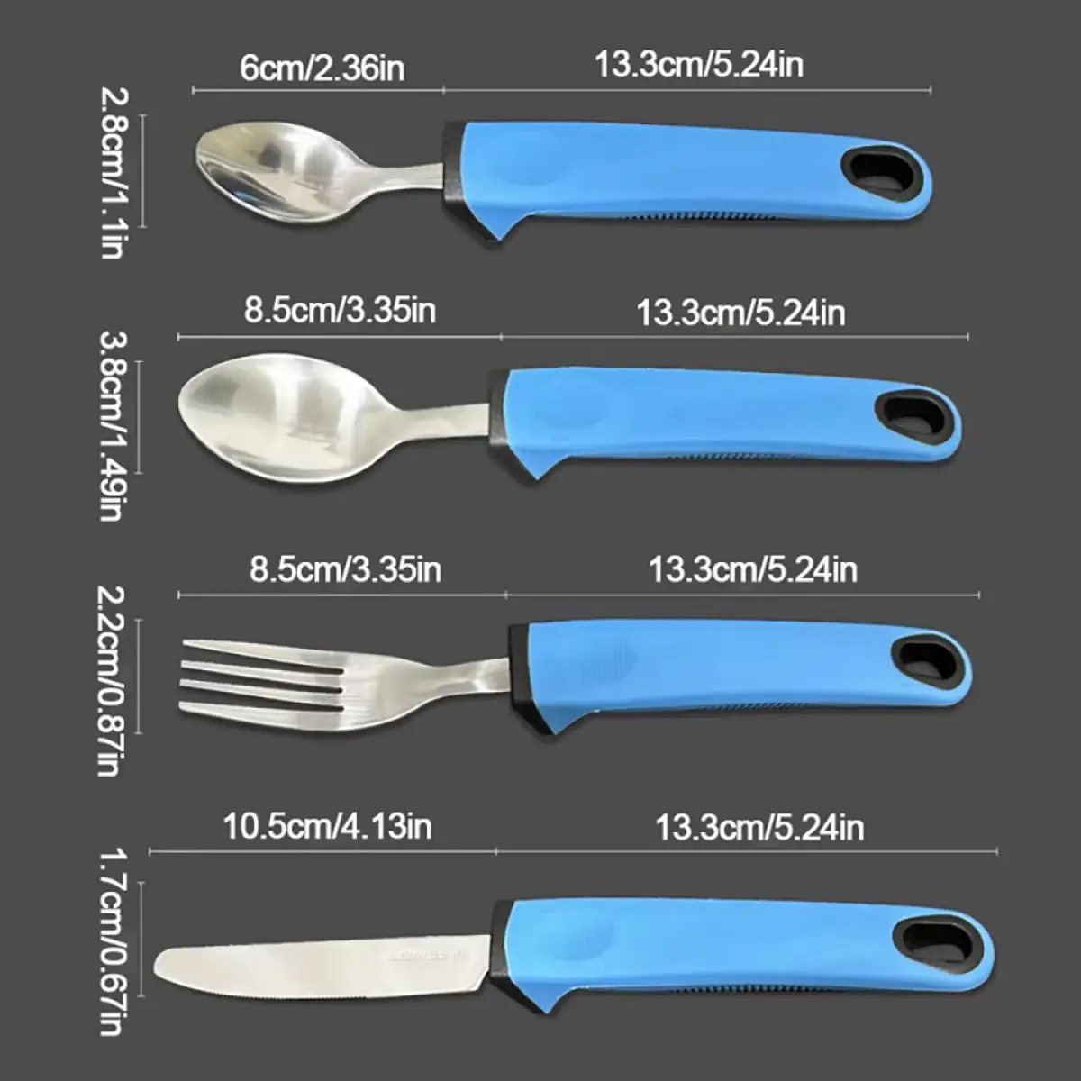 Elderly Aid Cutlery Sets Eating Easy Grip Disabled Utensil Spoon Fork Arthritis by N/A