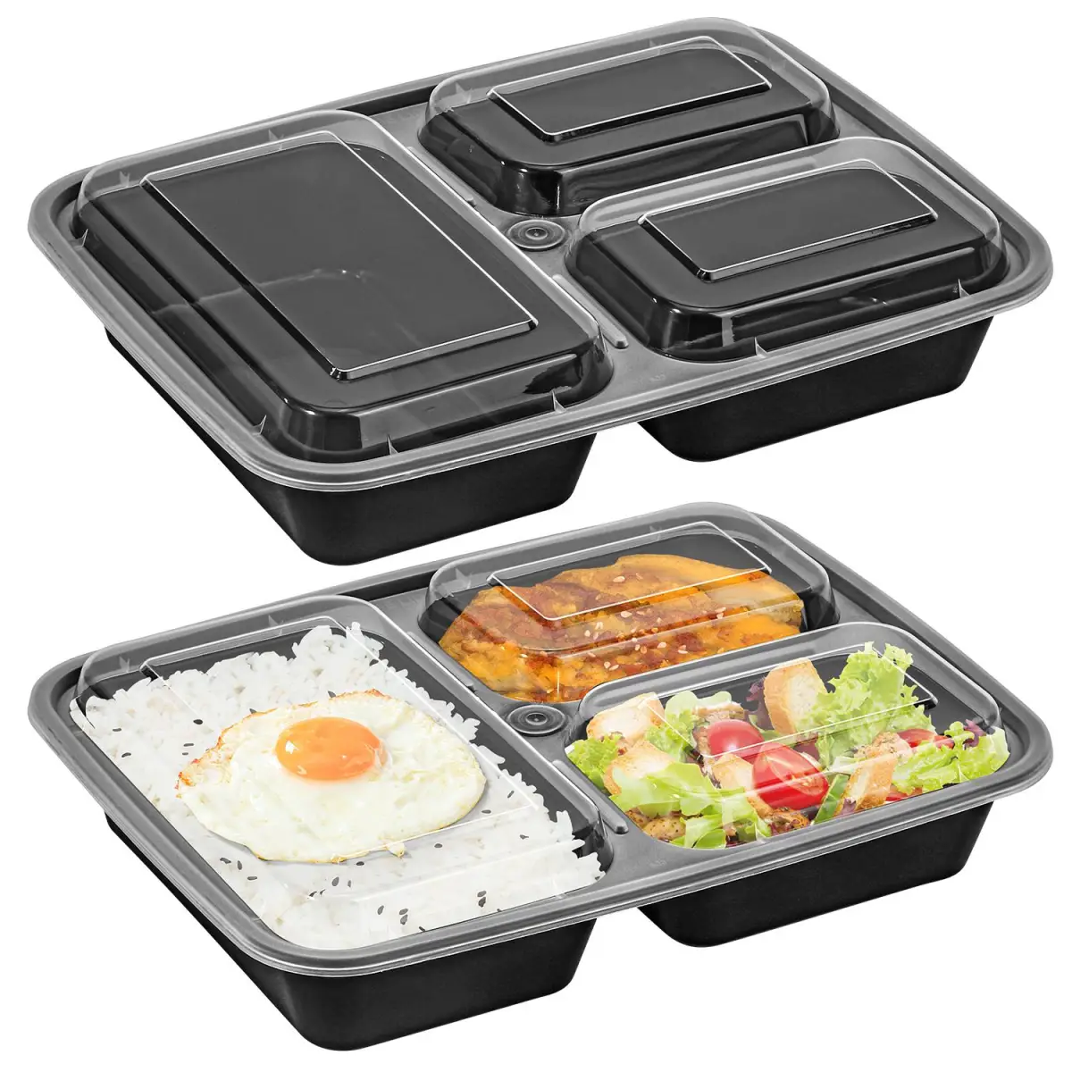 VINSANI 30pk 3 COMPARTMENTS MEAL PREP CONTAINERS 1010478 by Vinsani