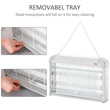 LED Wall-mounted Portable Mosquito Killer Lamp, Steel-Grey by Outsunny