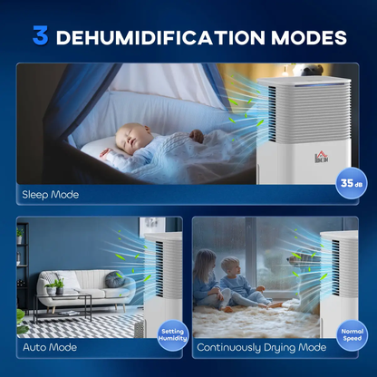 10L/Day 2000ML Portable Quiet Dehumidifier Home Laundry Room Electric Moisture by HOMCOM