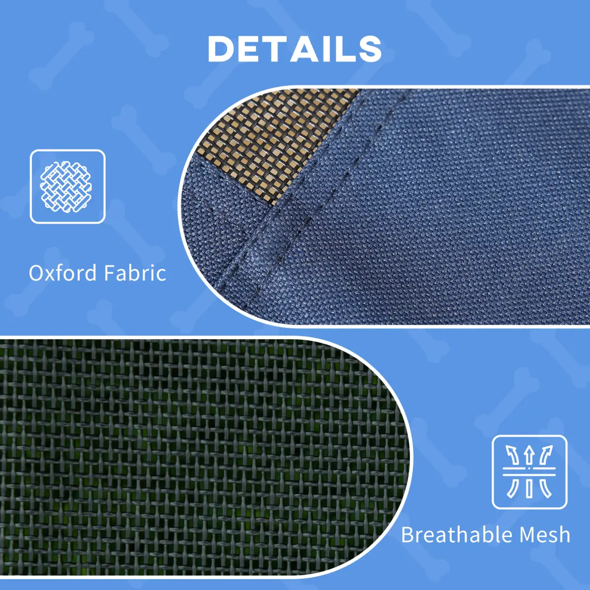 PawHut 92cm Elevated Dog Bed Cooling Raised Pet Cot UV Protection Canopy Blue by PawHut
