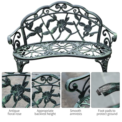 Cast Aluminum Garden Bench Patio Chair by Outsunny