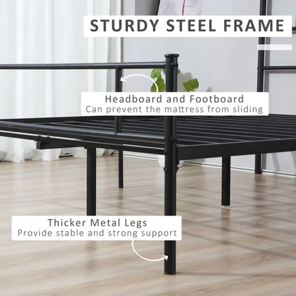HOMCOM King Metal Bed Frame w/ Headboard and Footboard by Homcom