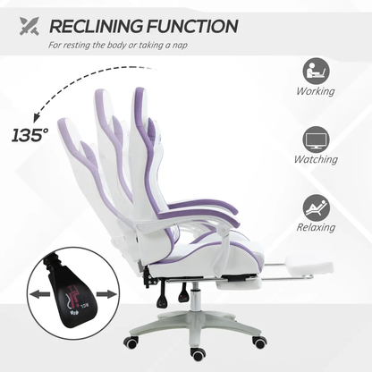 Vinsetto Racing Style Gaming Chair with Reclining Function Footrest, Purple by Vinsetto