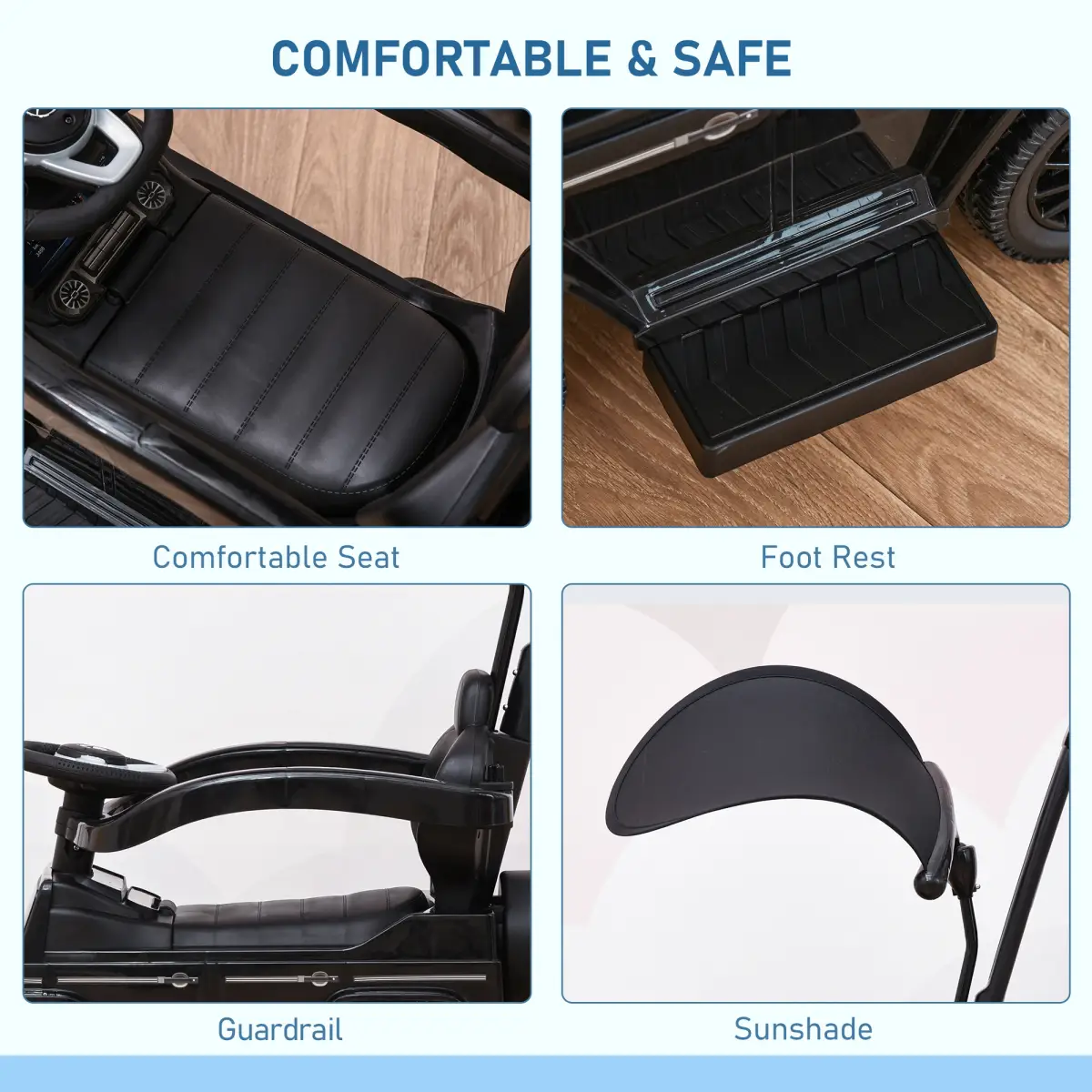 Benz G350 Ride-on Sliding Car Floor Slider Stroller Kids Vehicle, Black HOMCOM by Unbranded