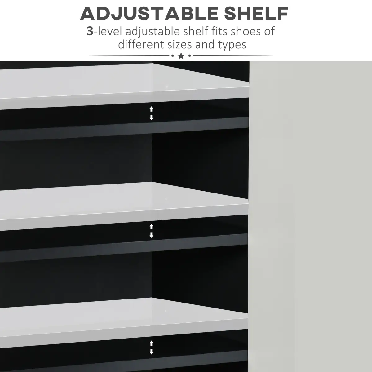 Modern Shoe Cupboard for Hallway with Open Compartment and Adjustable Shelves by Unbranded